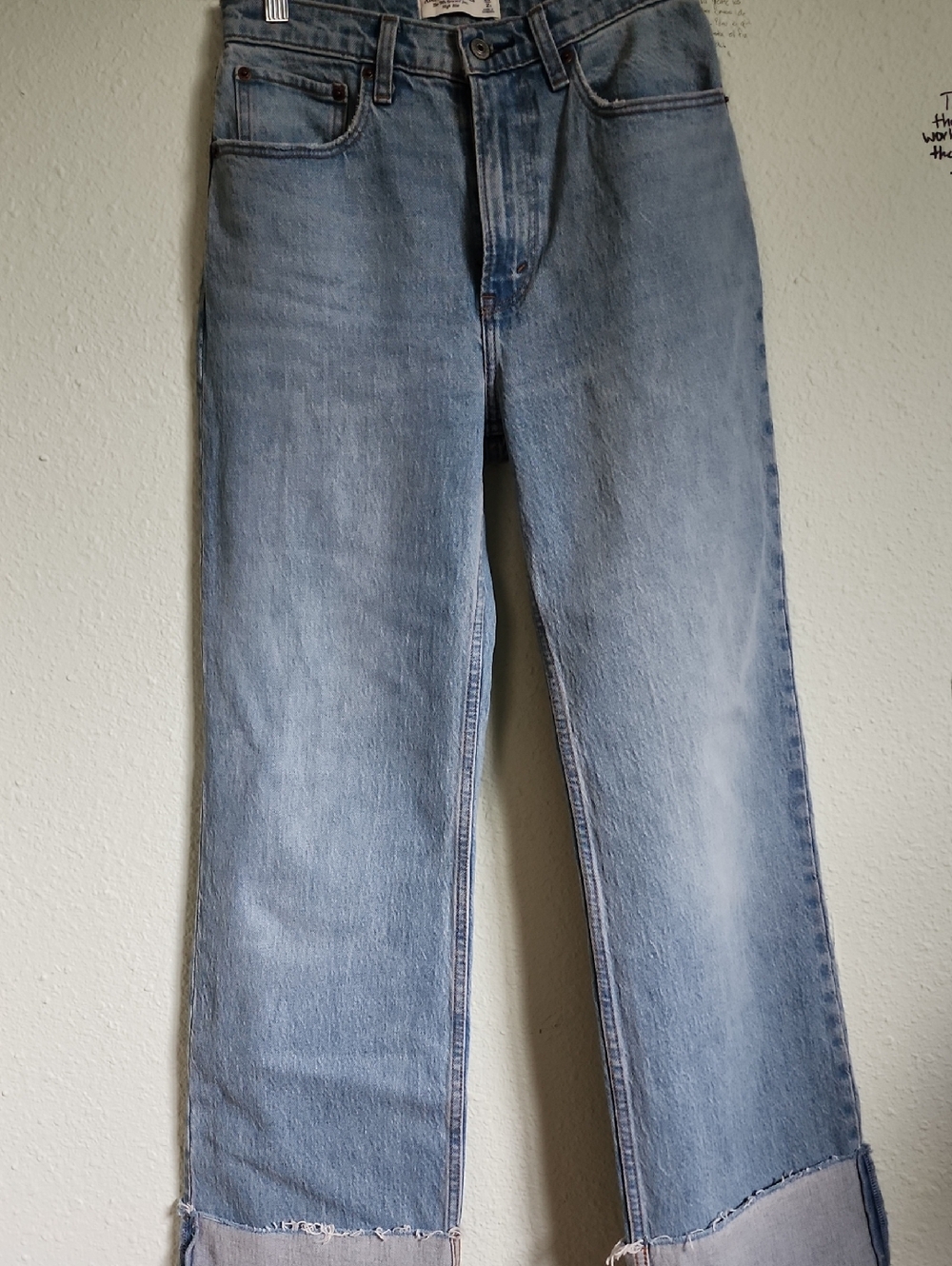 Abercrombie &Fitch Denim Light Wash High-Rise Straight Jeans - Women